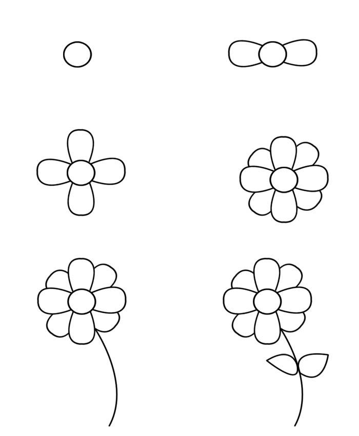 Flower Drawing for Kids | Easy Flower Drawing for Kids PDF